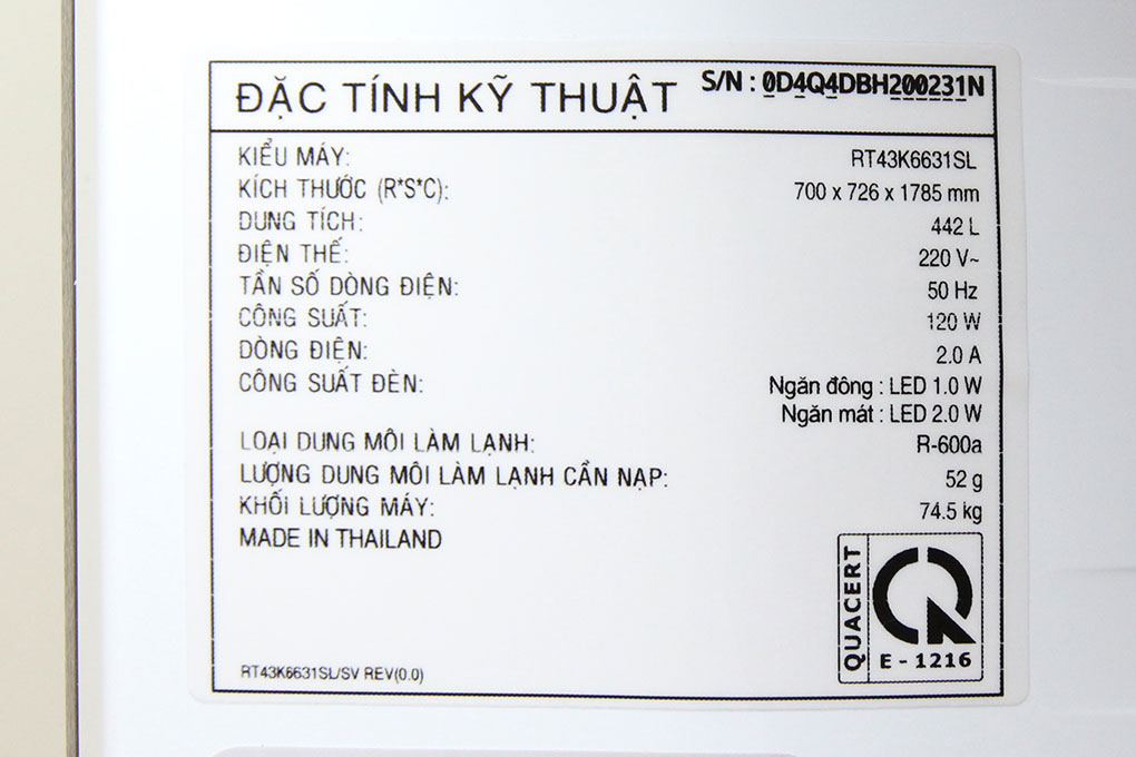 Tủ lạnh Samsung 438 lít Inverter RT43K6631SL/SV