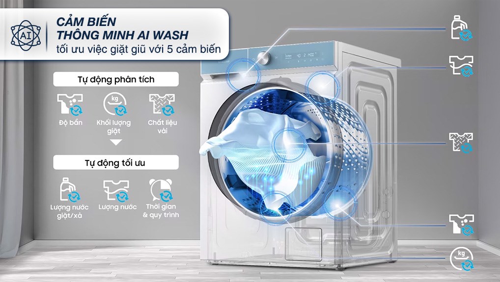 Máy giặt sấy Samsung WD14BB944DGMSV Bespoke AI Inverter giặt 14 kg - sấy 8 kg 2023