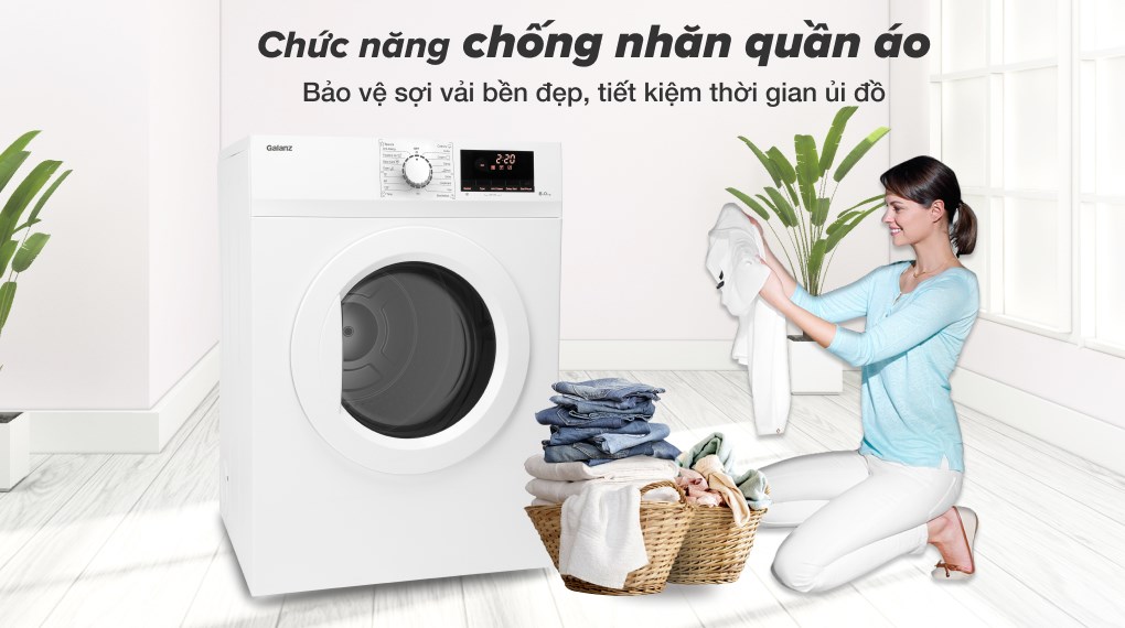 Máy sấy thông hơi Galanz 8 Kg DV-80T5C(W)