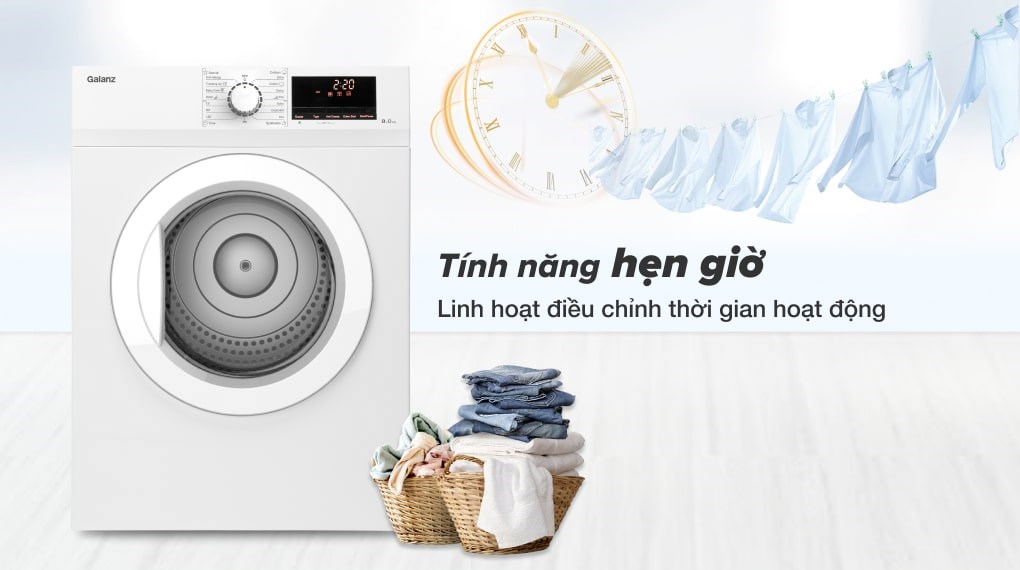 Máy sấy thông hơi Galanz 8 Kg DV-80T5C(W)