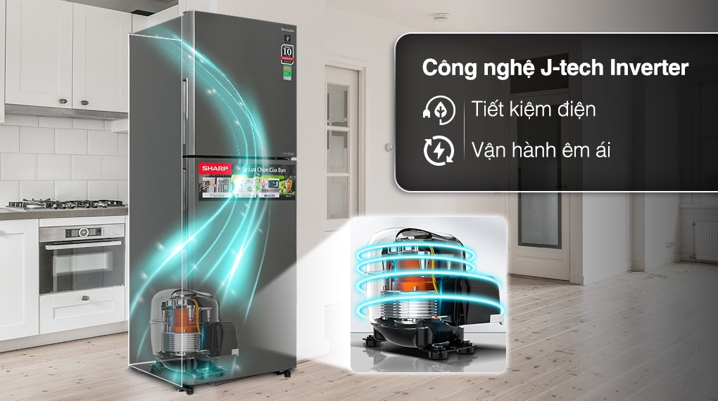 Tủ lạnh Sharp Inverter 360 lít SJ-XP382AE-DS Mới 100%