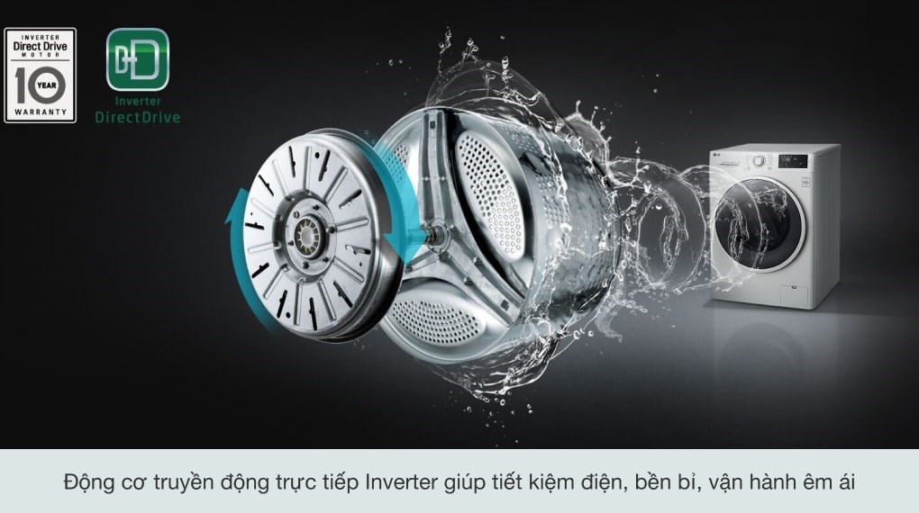 Máy giặt sấy LG F2515RTGW Inverter 15 Kg