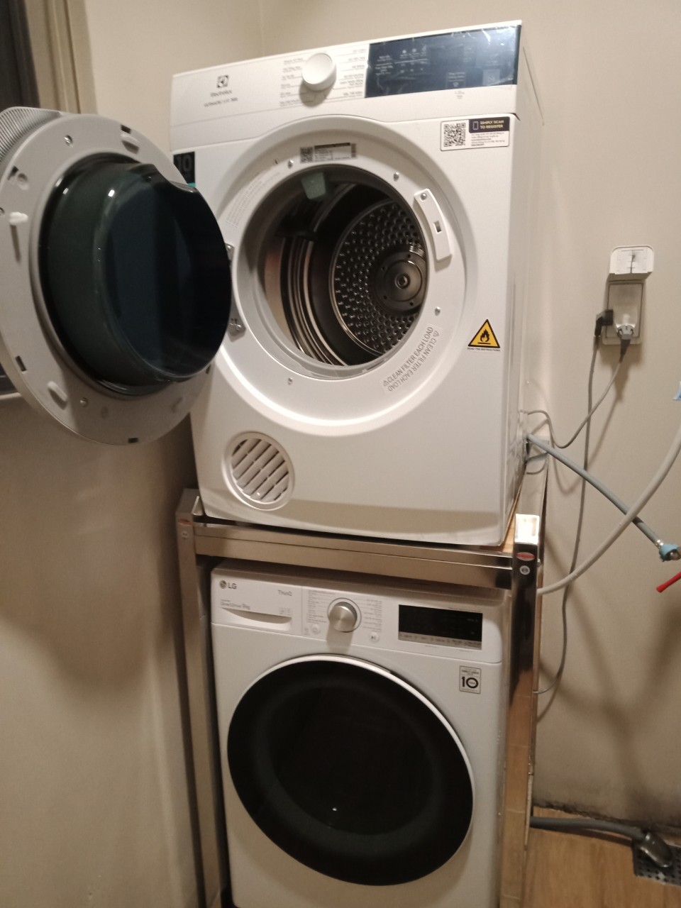 Kệ máy giặt máy, máy sấy 2 tầng inox gấp được vận chuyển lắp đặt tiện lợi Rẻ nhất 2024