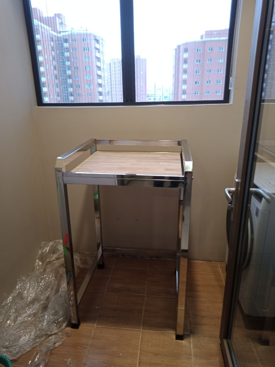 Kệ máy giặt máy, máy sấy 2 tầng inox gấp được vận chuyển lắp đặt tiện lợi Rẻ nhất 2024