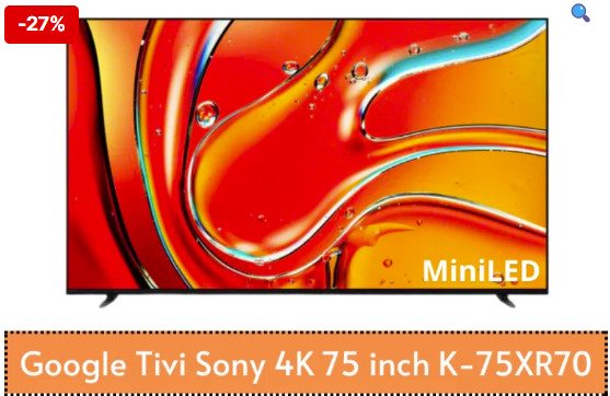 Google Tivi Mini LED Sony K-75XR70  4K 75 inch Model 2024 Chính hãng Mới 100%