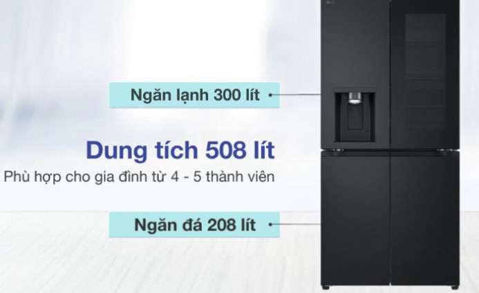 Tủ lạnh LG  LFI50BLMAI Inverter 508 lít Multi Door InstaView Mẫu 2024 Chính hãng mới 100% Nguyên hộp