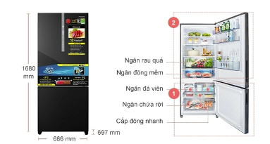 Tủ Lạnh Panasonic Inverter 380 Lít NR-BX421WGKV Mới 100% Chính Hãng