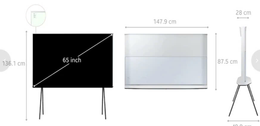 Smart Tivi Samsung The Serif QLED 4K 65 inch 2024 (65LS01D) Mới 100%