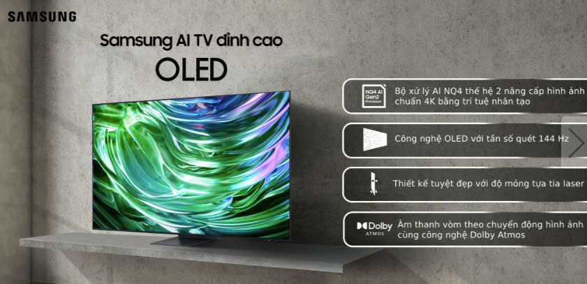 Smart Tivi Samsung QA65S90D OLED ( 65S90D ) 4K 65 inch 2024 Chính hãng