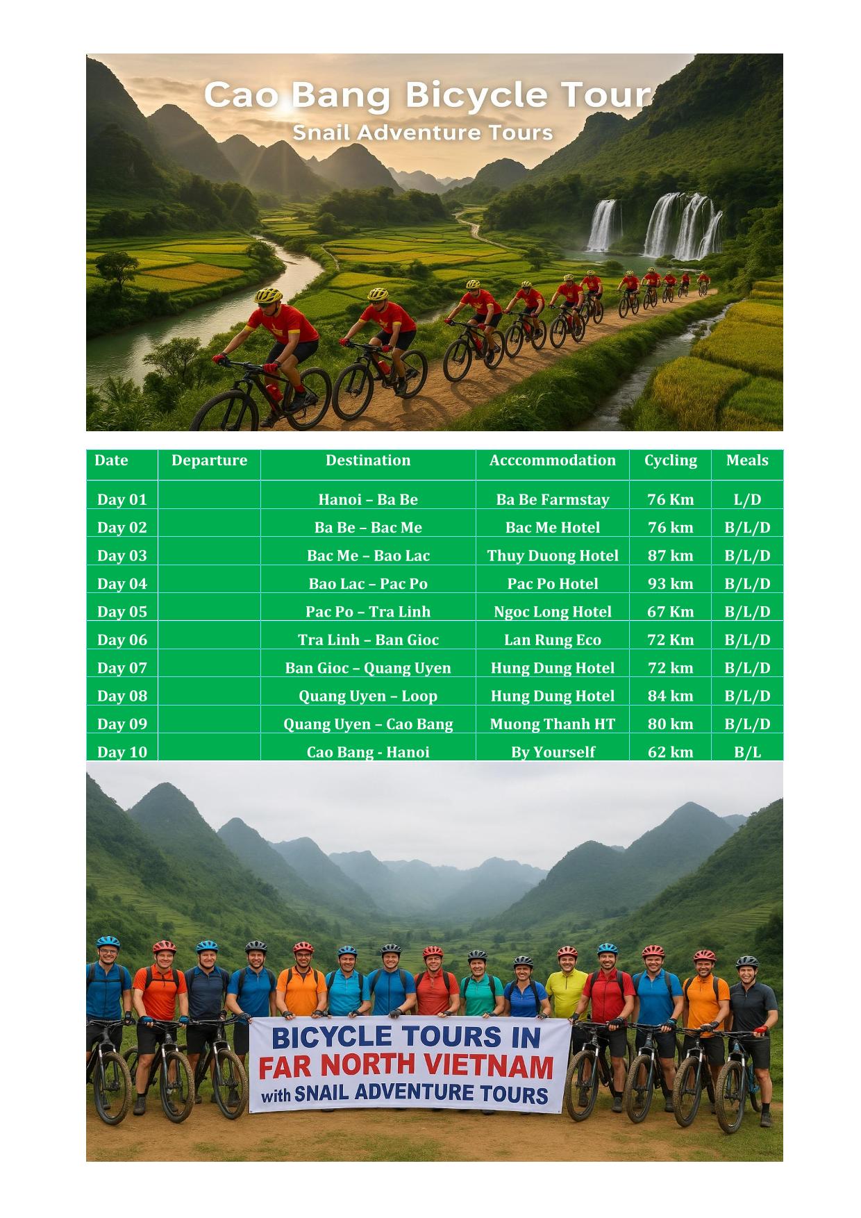 10 DAYS - BA BE - CAO BANG CYCLING TOUR: NORTHERN VIETNAM ADVENTURE
