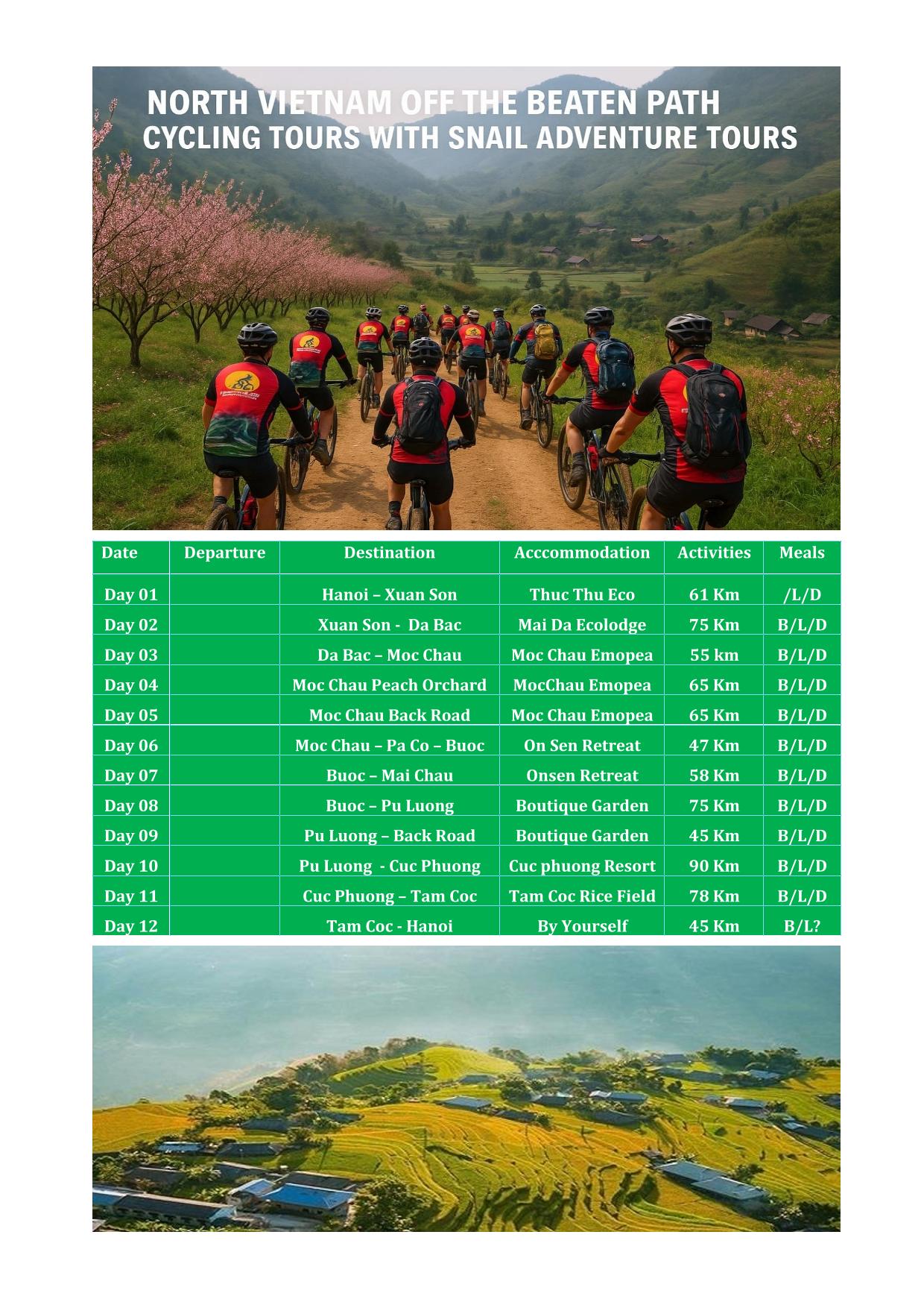 12 DAY VIETNAM CYCLING TOURS | XUAN SON -MOC CHAU -MAI CHAU - PU LUONG