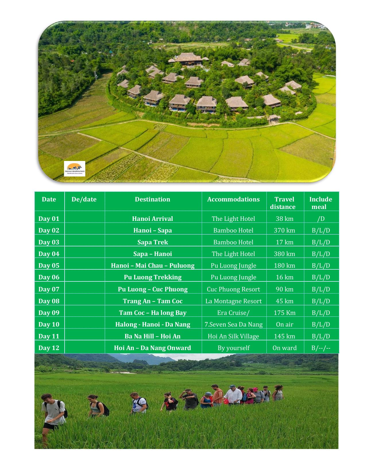 12 DAY HANOI - HALONG - BANA HILL ADVENTURE TOURS