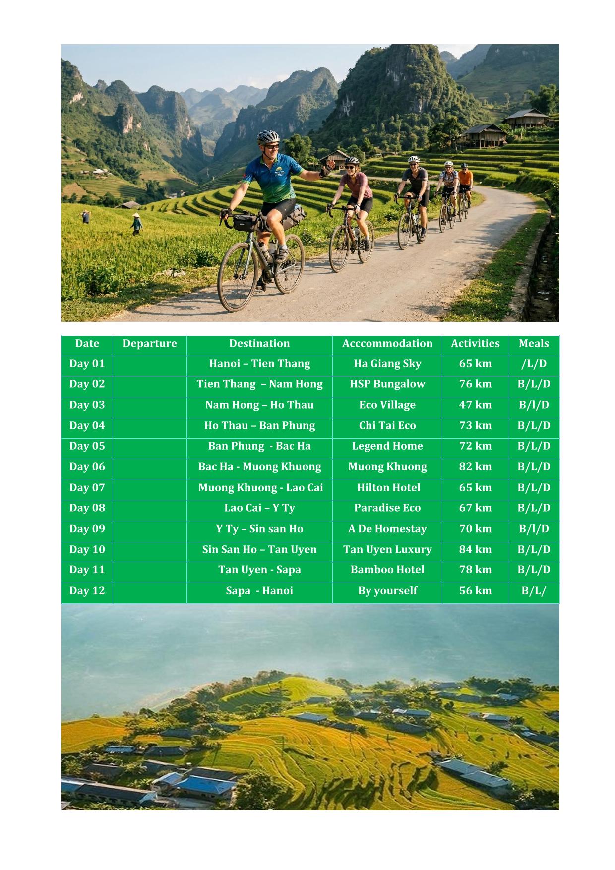 12 DAY NORTHERN VIETNAM ADVENTURE CYCLING TOUR