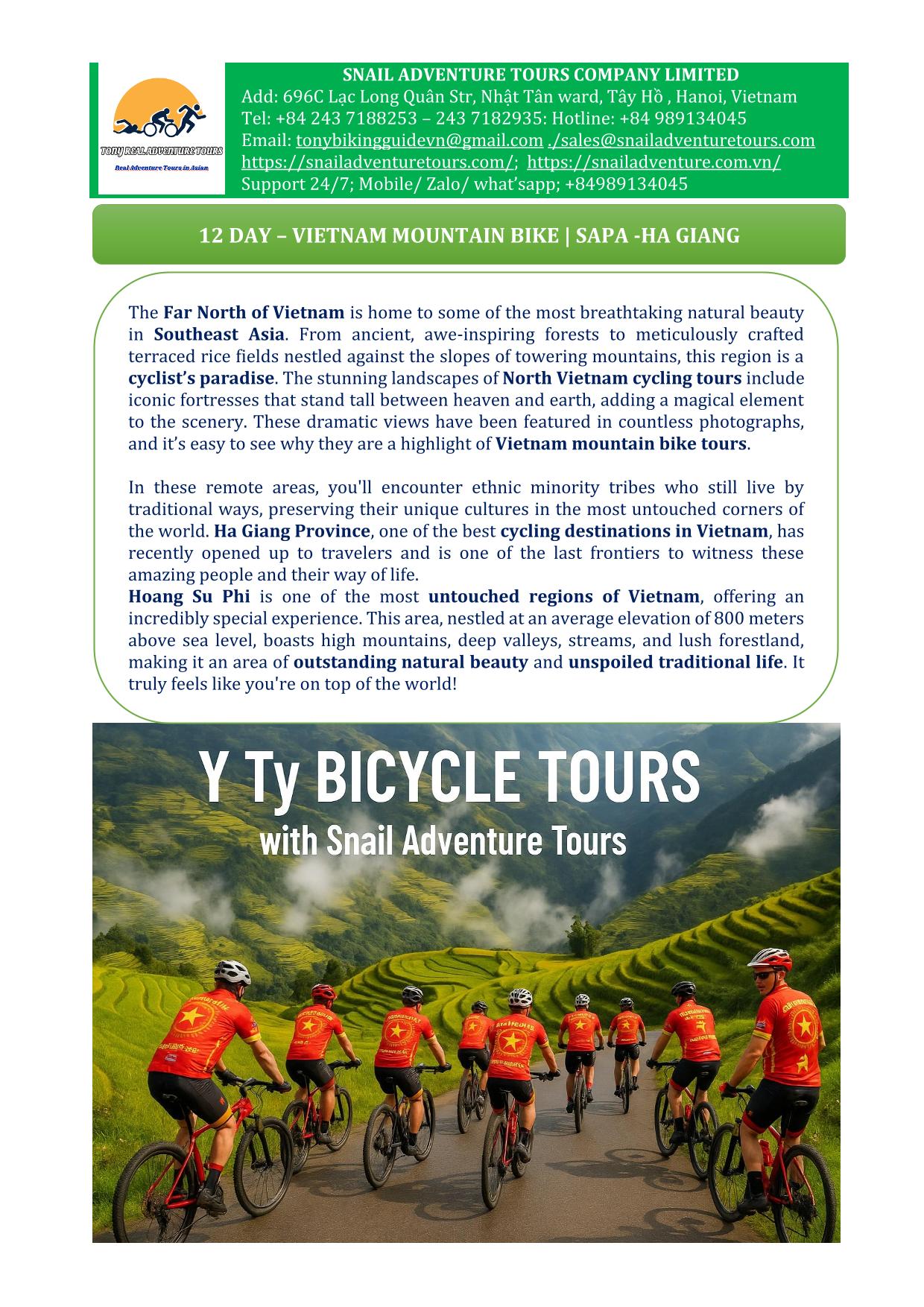 12 DAY VIETNAM MOUNTAIN BIKE TOURS | SAPA -HA GIANG ADVENTURE