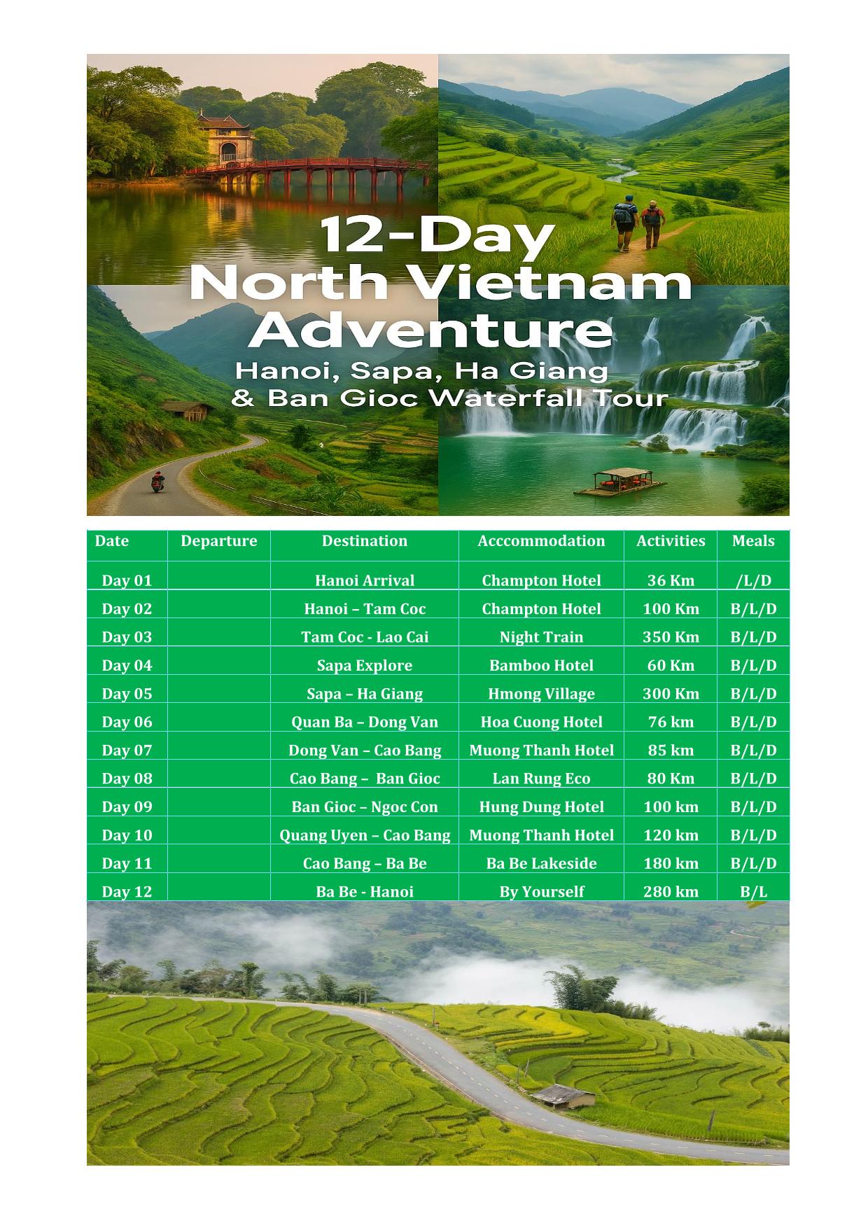 12 DAY NORTH VIETNAM ADVENTURE :  HANOI - SAPA - HA GIANG -BAN GIOC