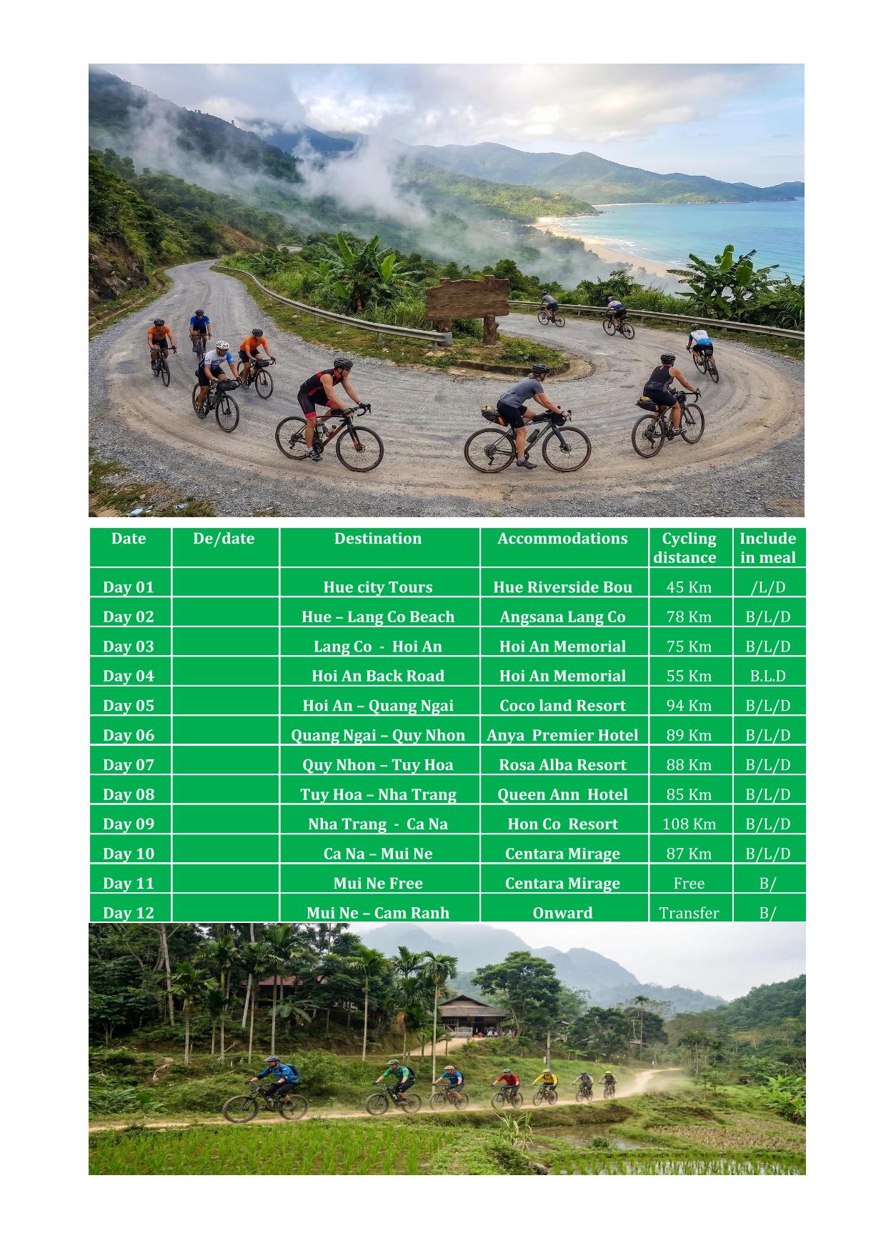 12 DAY - VIETNAM 'S CENTRAL COAST BICYCLE TOURS