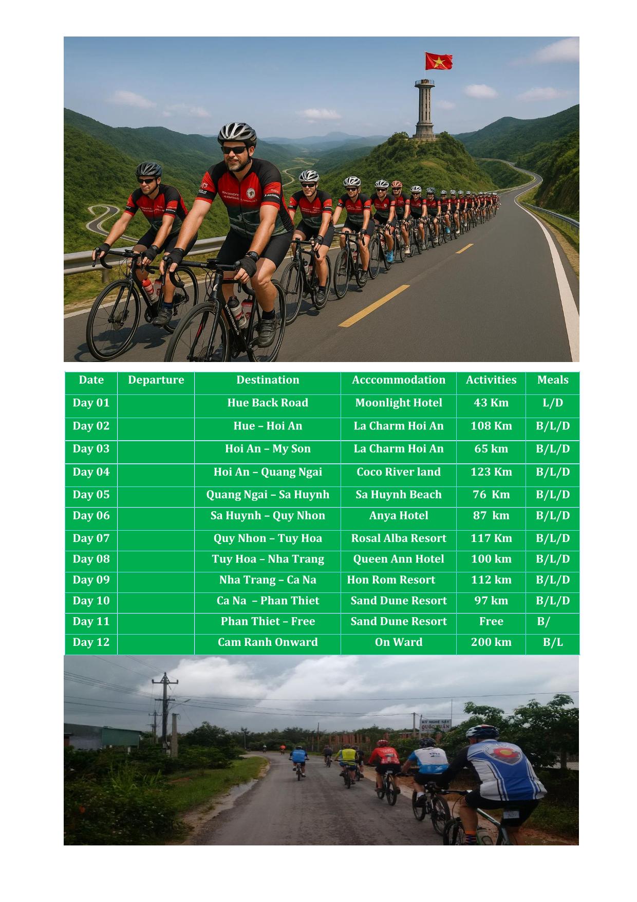 12 DAY - VIETNAM 'S CENTRAL COAST BICYCLE TOURS