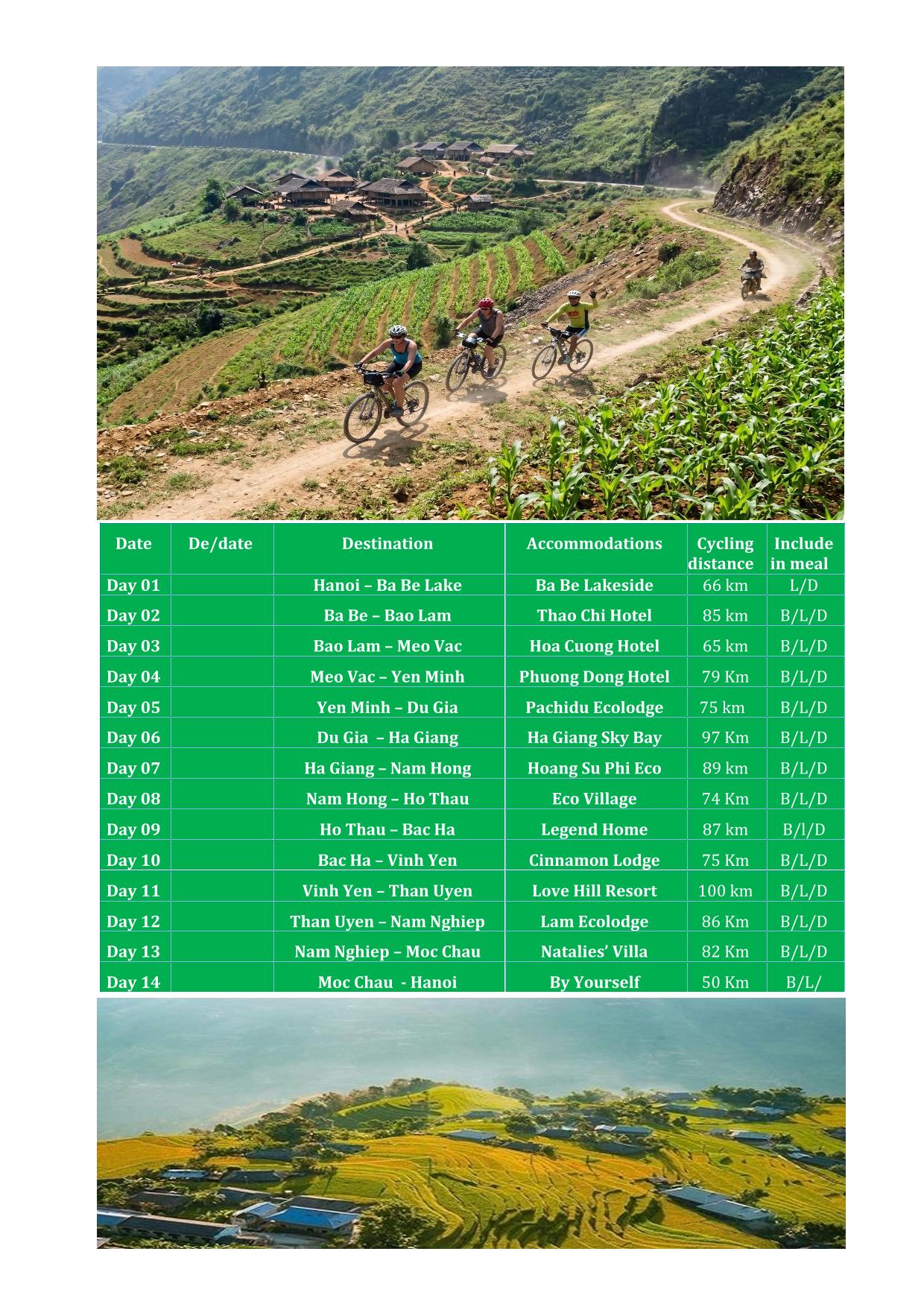 14 DAY NORTHERN VIETNAM CYCLING TOUR: HANOI - HA GIANG - MU CANG CHAI