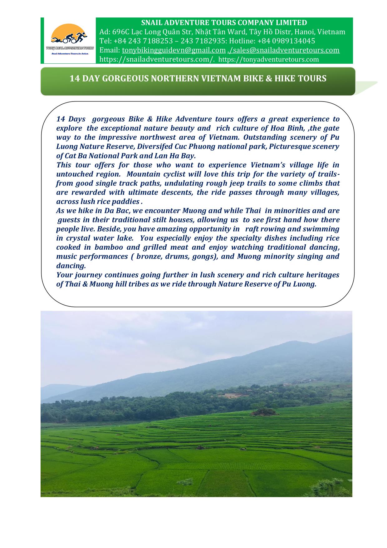 14 DAY GORGEOUS NORTHERN VIETNAM BIKE & HIKE