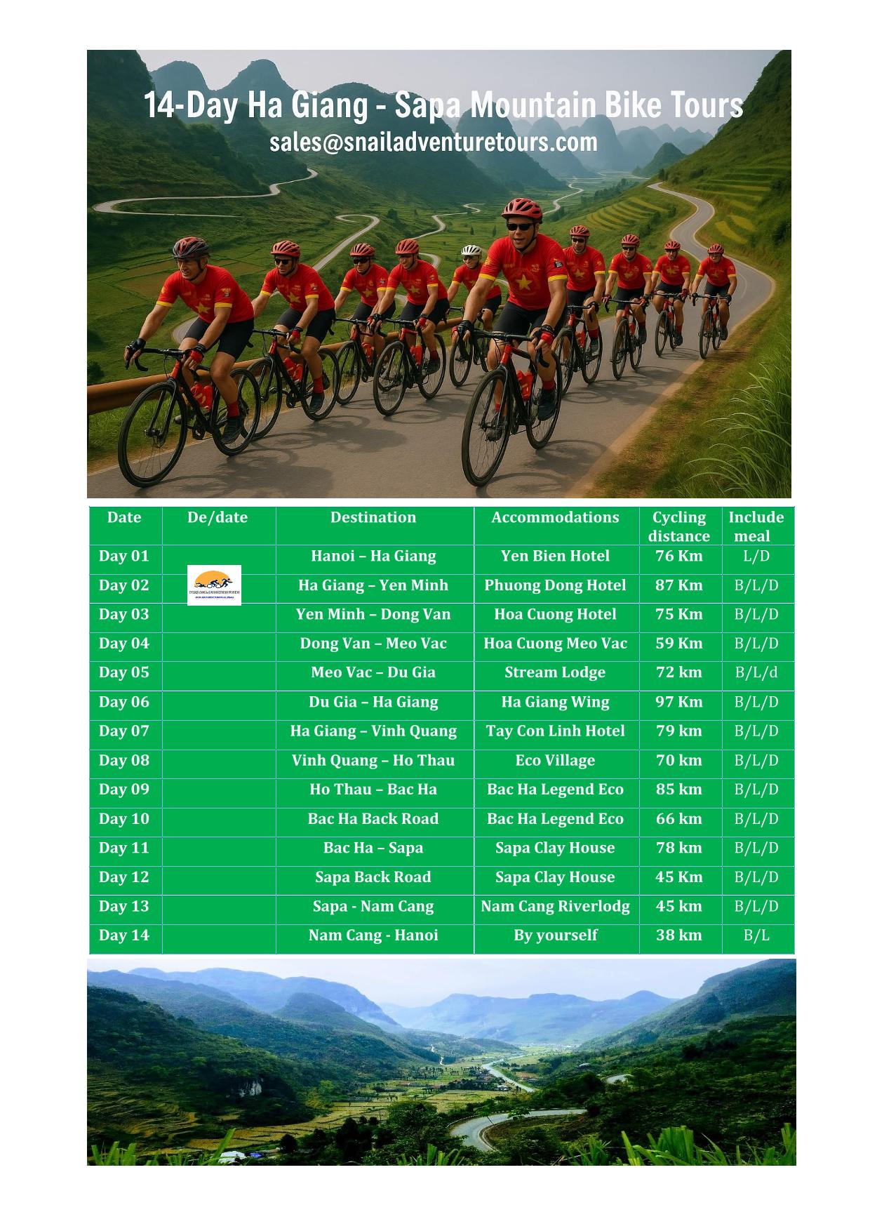 14 DAY HA GIANG - SAPA CYCLING TOUR: VIETNAM BIKE ADVENTURE