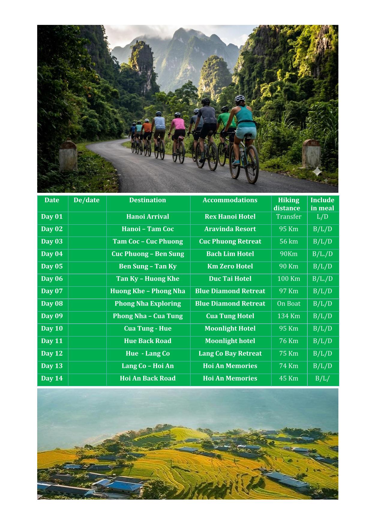 15 DAY LEGENDARY ROAD HANOI - HOI AN BICYCLE TOUR