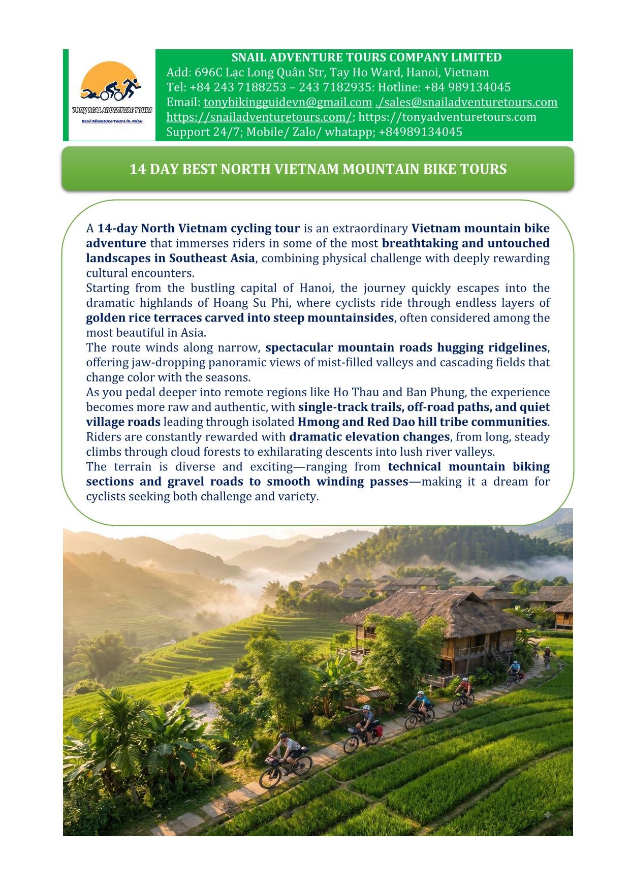 14 DAYS NORTHERN VIETNAM GRAVEL CYCLING TOURS