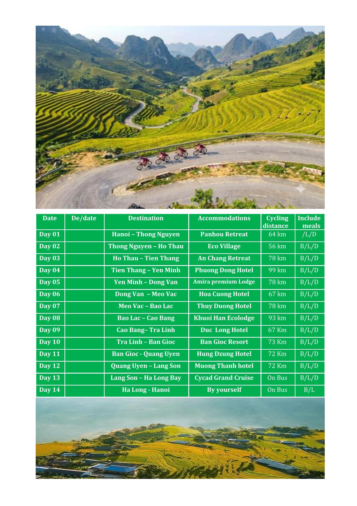 14 DAY NORTHERN VIETNAM BACKROAD CYCLE TOUR