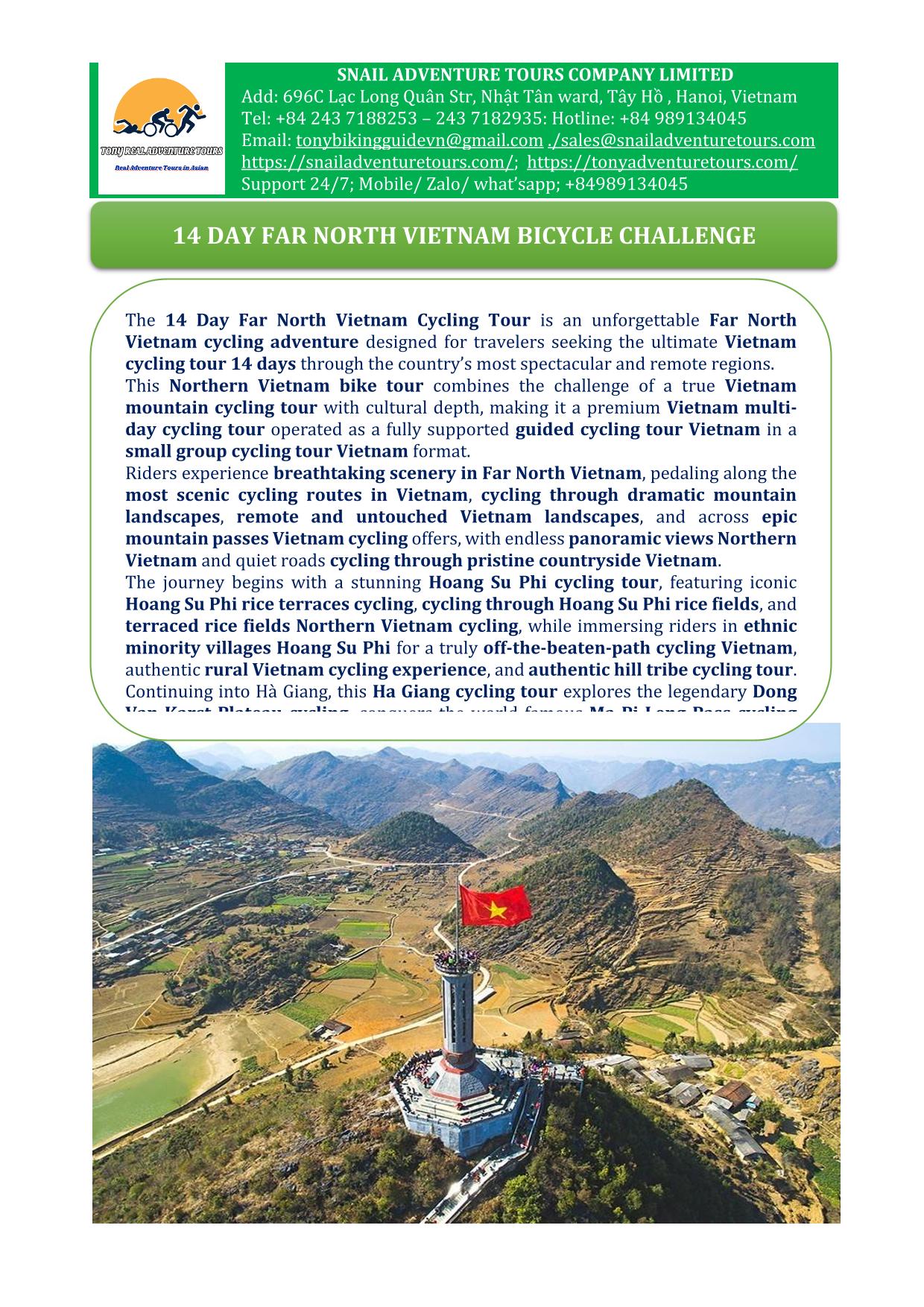 14 DAY VIETNAM BACKROADS BICYCLE TOURS