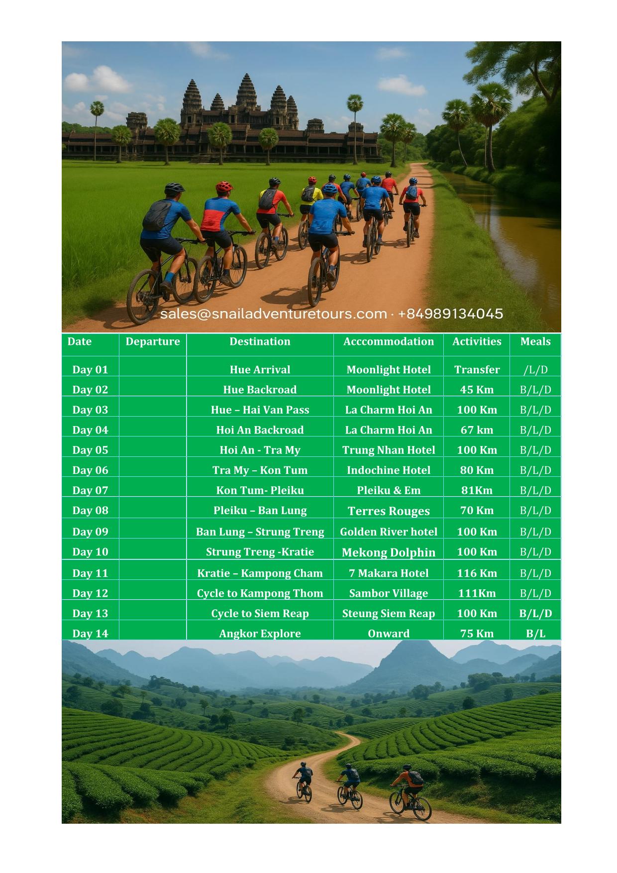 14 DAY VIETNAM - CAMBODIA BICYCLE TOURS: HUE -ANGKOR WAT ADVENTURE