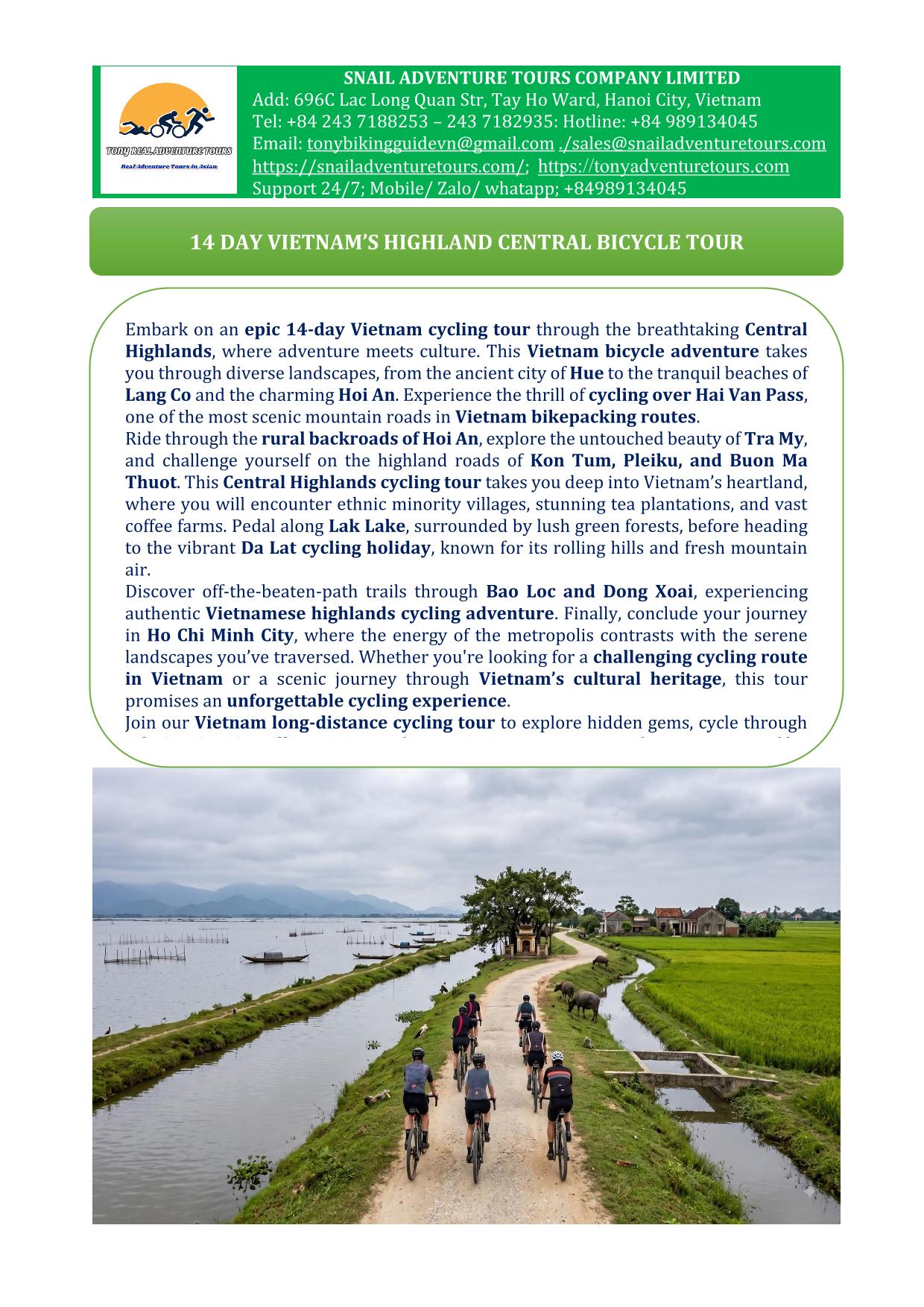 15 DAY VIETNAM CYCLING TOURS | HUE - NHA TRANG VIA HO CHI MINH TRAIL