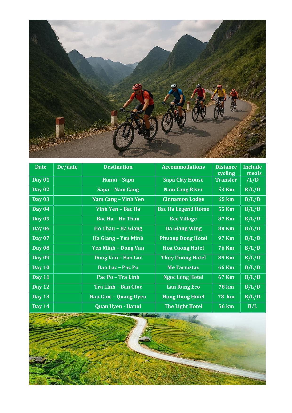 14 DAY - SAPA  - HA GIANG - CAO BANG BORDER BELT BICYCLE TOURS