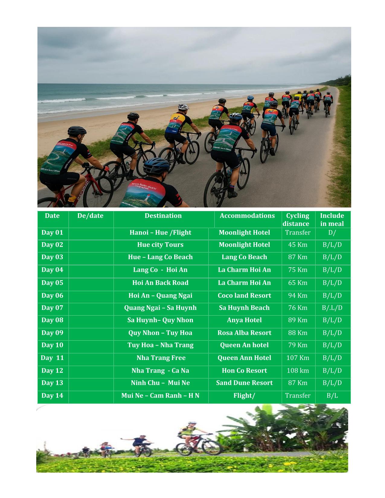 14 DAY VIETNAM CENTRAL COAST BICYCLE HOLIDAY