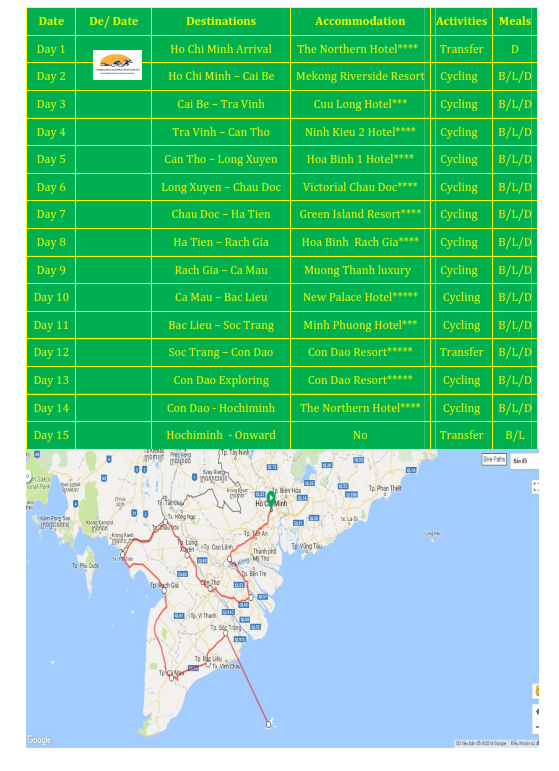 15 DAYS - MEKONG DELTA - CON DAO ISLAND BICYCLE HOLIDAY
