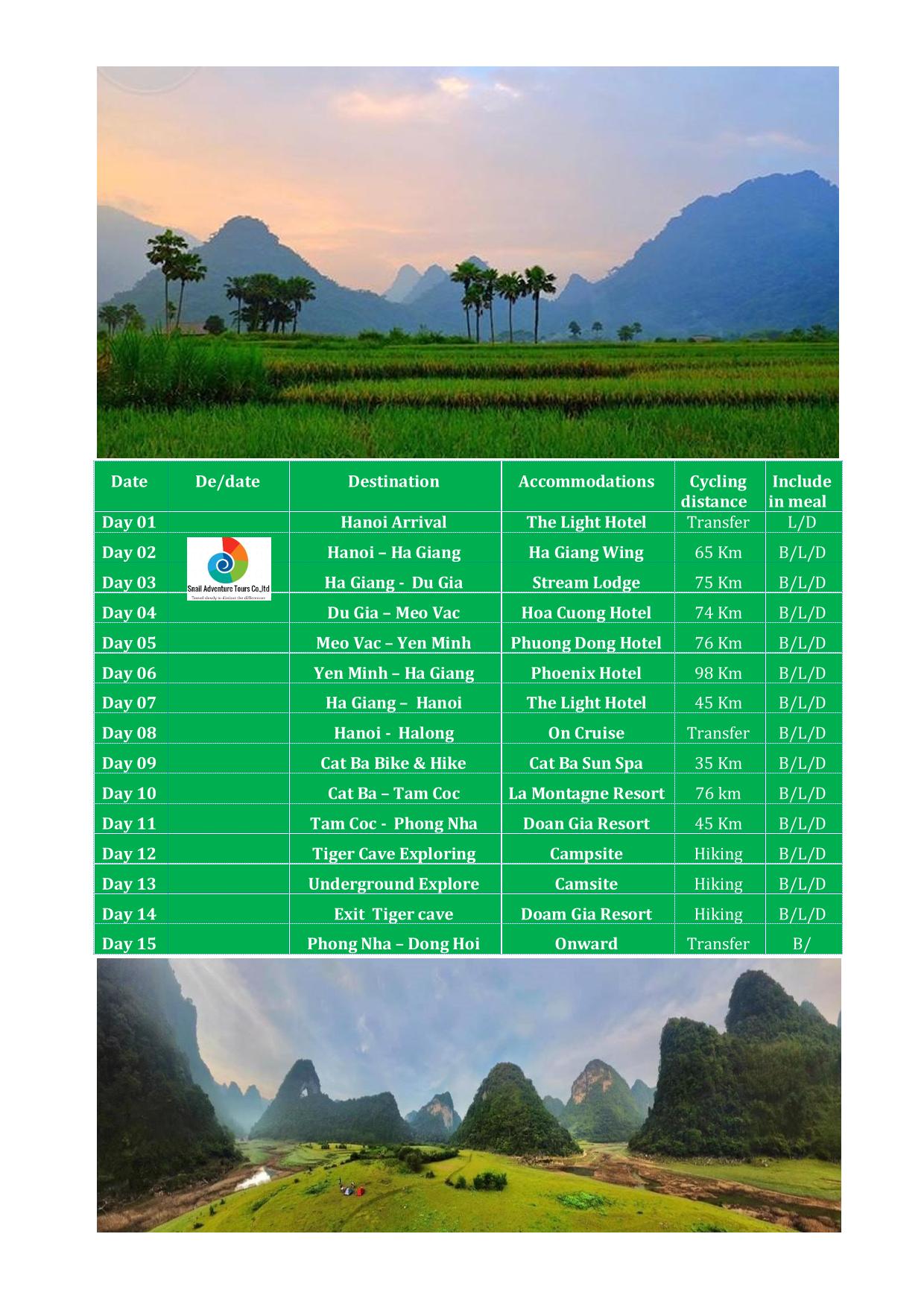 15 DAY HA GIANG - HALONG BAY - PHONG NHA MULTI ADVENTURE TOURS