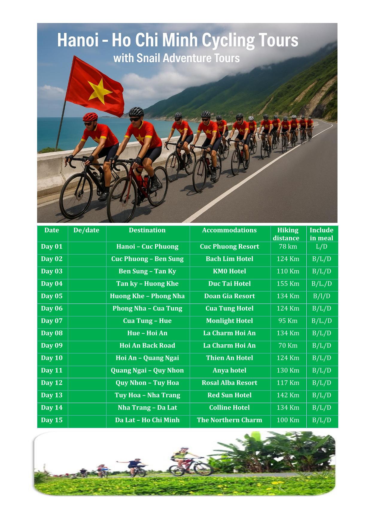 15 DAYS HANOI - HO CHI MINH ROAD BIKE HOLIDAY