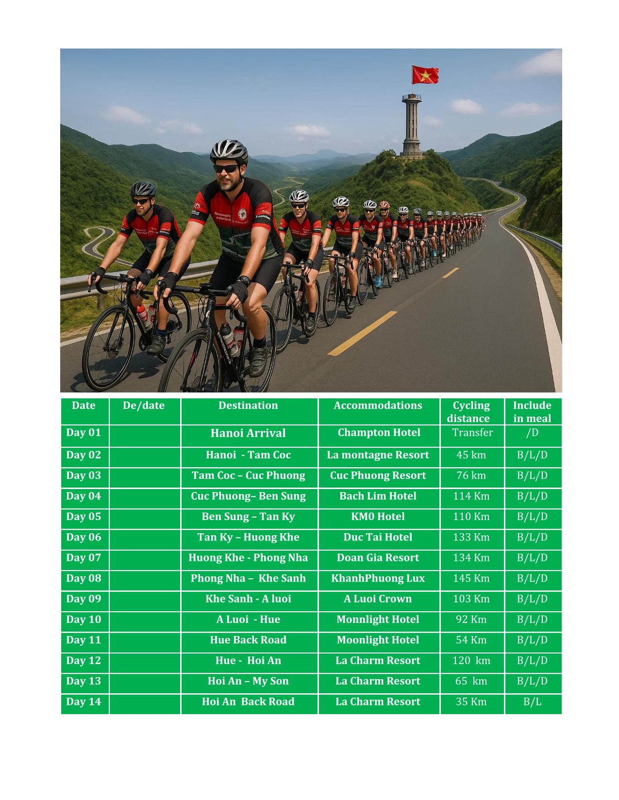 15 DAY LEGENDARY ROAD HANOI - HOI AN BICYCLE TOUR
