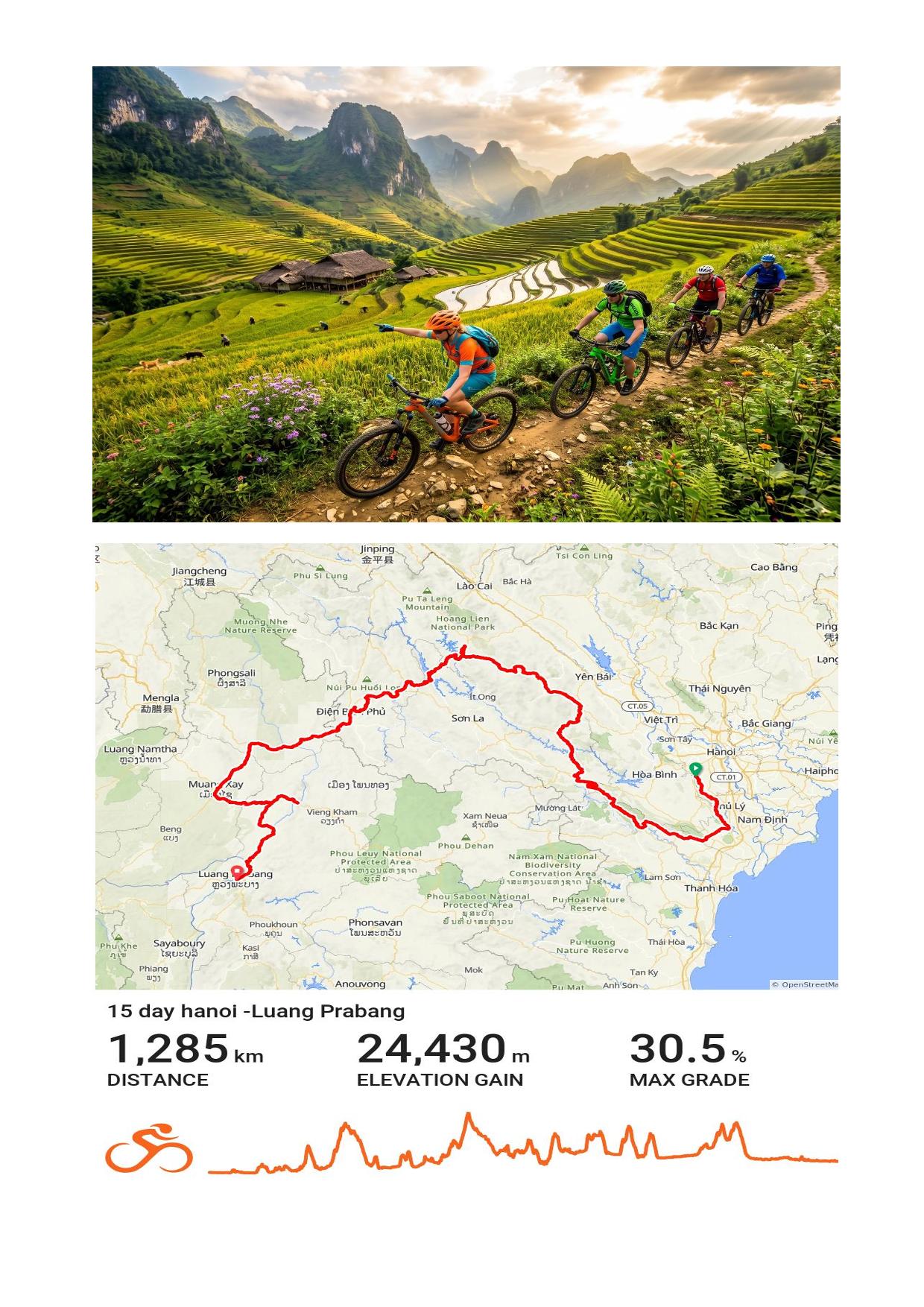 15 DAY HANOI -LUANG PRABANG BICYCLE TOUR: VIETNAM -LAOS CROSS BORDER ADVENTURE