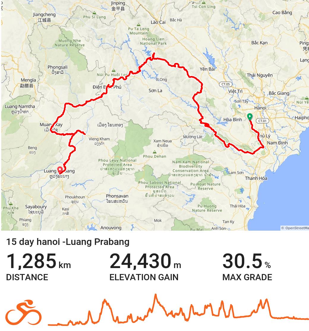 15 DAY HANOI -LUANG PRABANG BICYCLE TOUR: VIETNAM -LAOS CROSS BORDER ADVENTURE