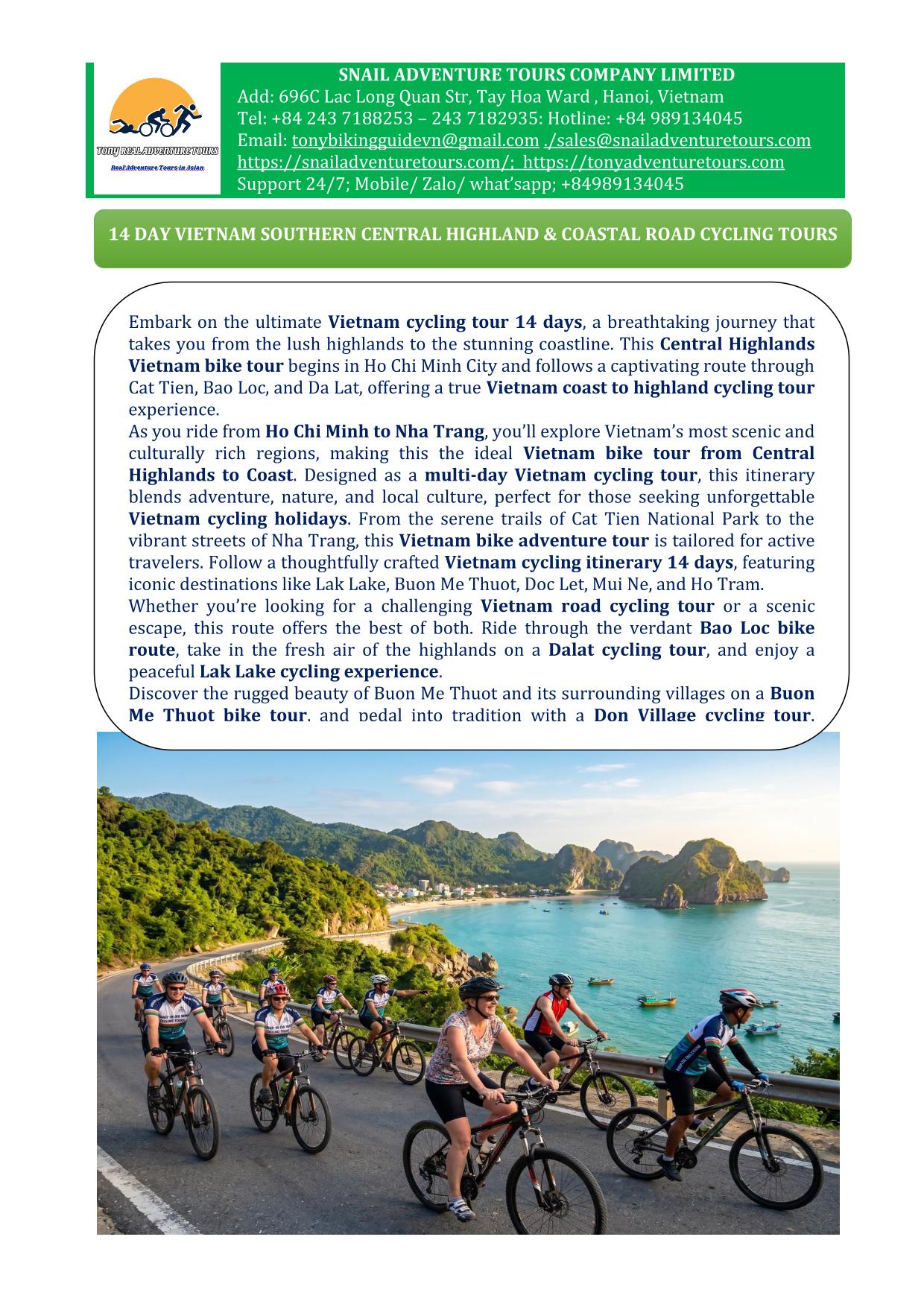 14 DAY VIETNAM CYCLING TOUR | HO CHI MINH TO CENTRAL HIGHLAND & COAST