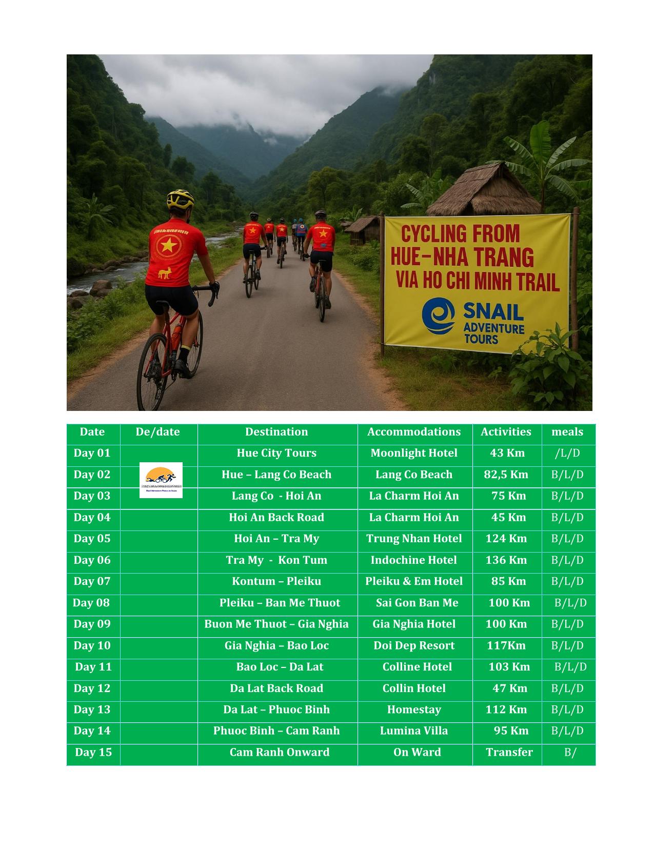 15 DAY VIETNAM CYCLING TOURS | HUE - NHA TRANG VIA HO CHI MINH TRAIL