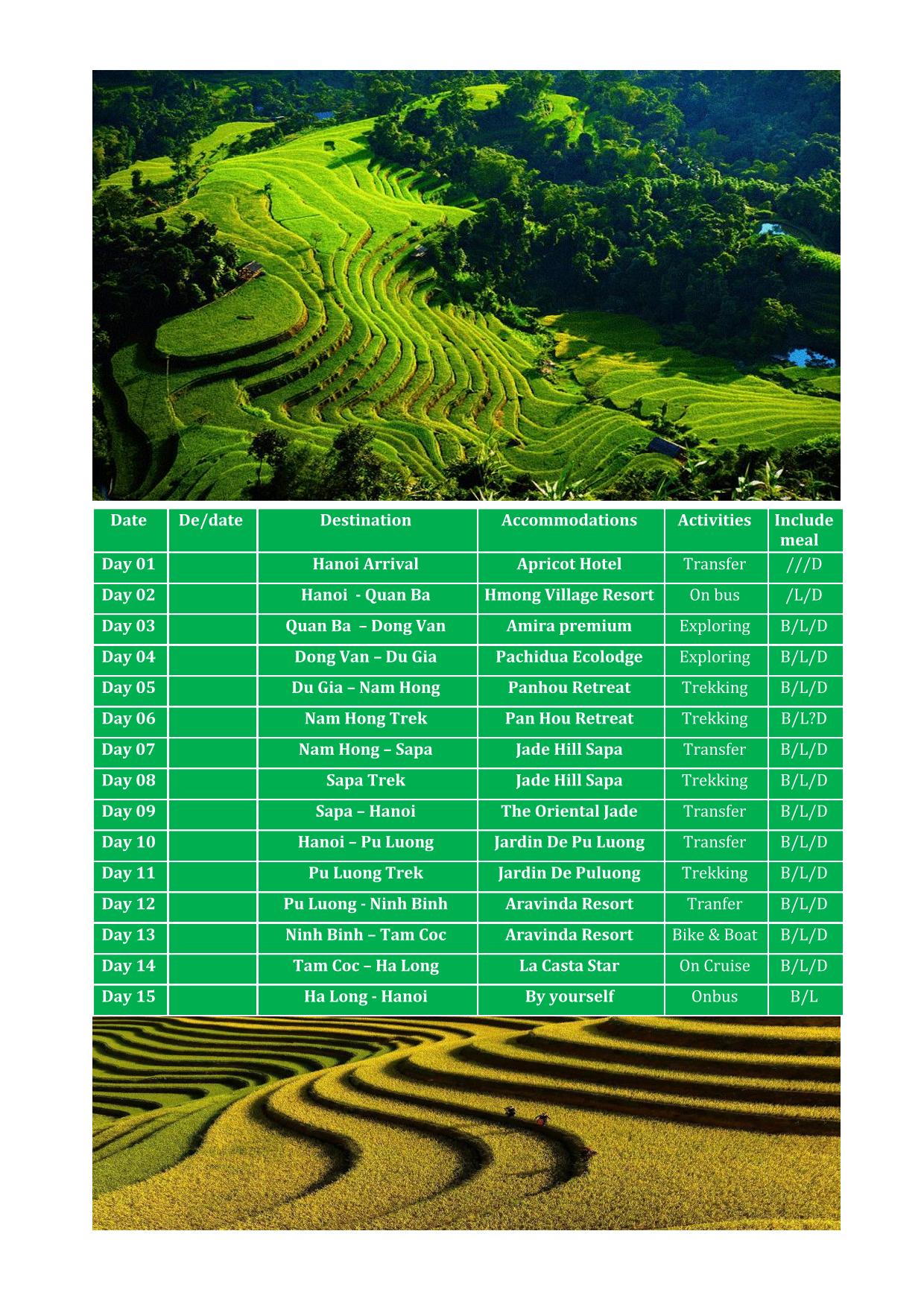 15 DAY NORTH VIETNAM REAL PREMIER ADVENTURE TOURS