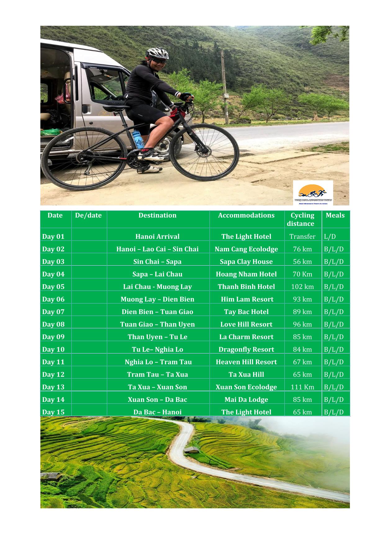 15 DAY CYCLING TOURS IN NORTH VIETNAM