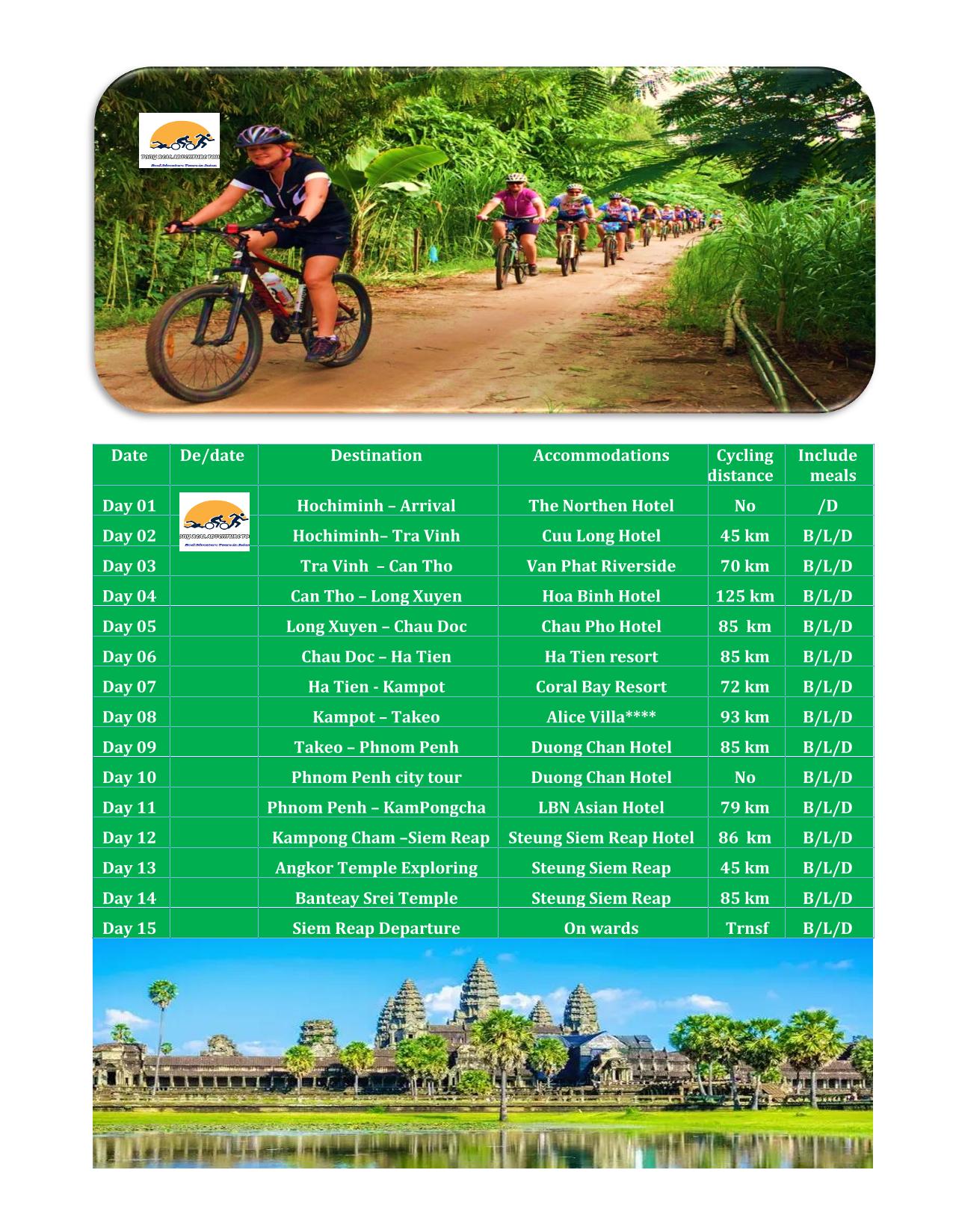 15 DAY TRULY  BICYCLE TRIP FROM MEKONG DELTA TO SIEM REAP