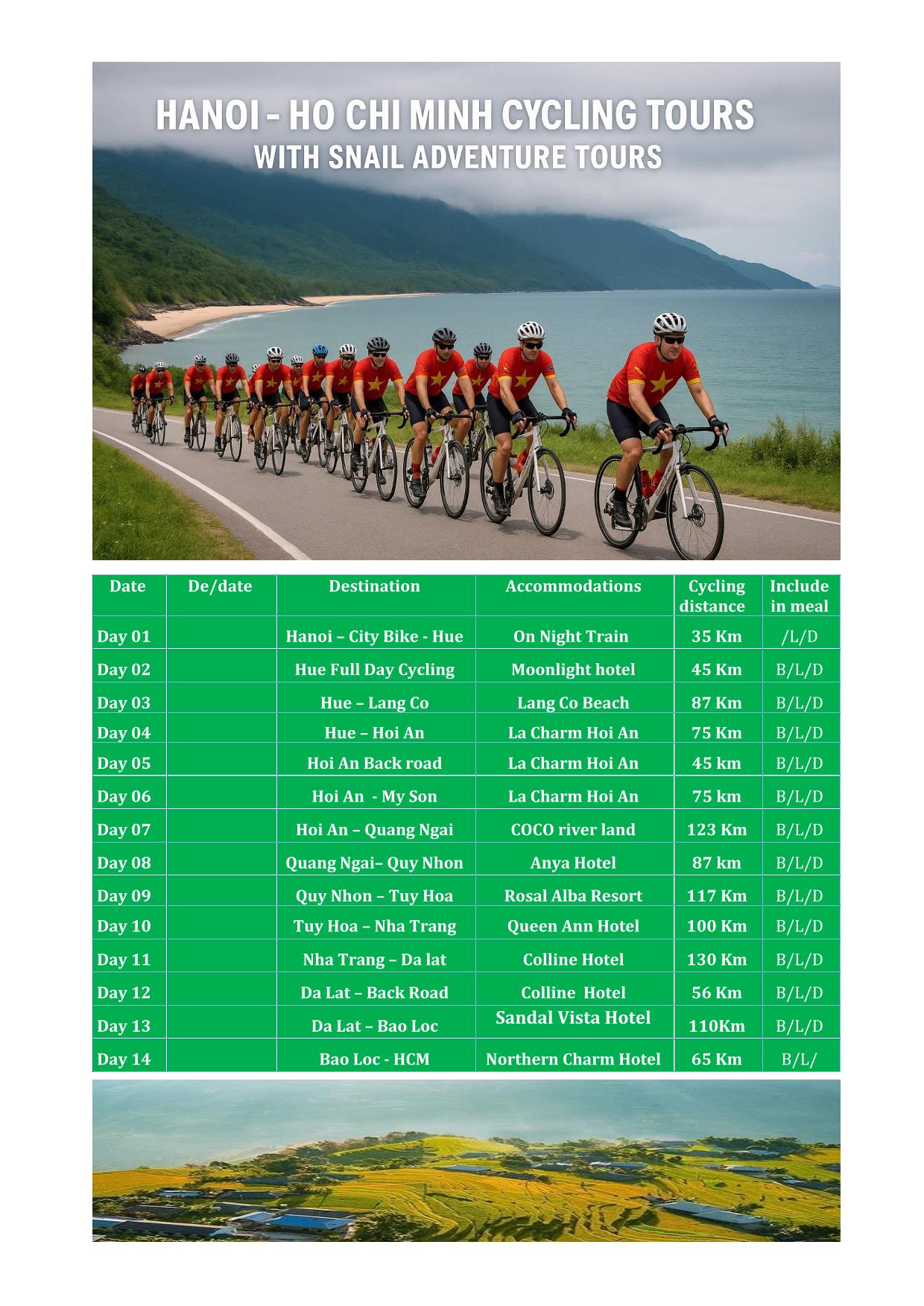 15 DAY - HANOI - HO CHI MINH ( SAI GON ) BICYCLE HOLIDAY