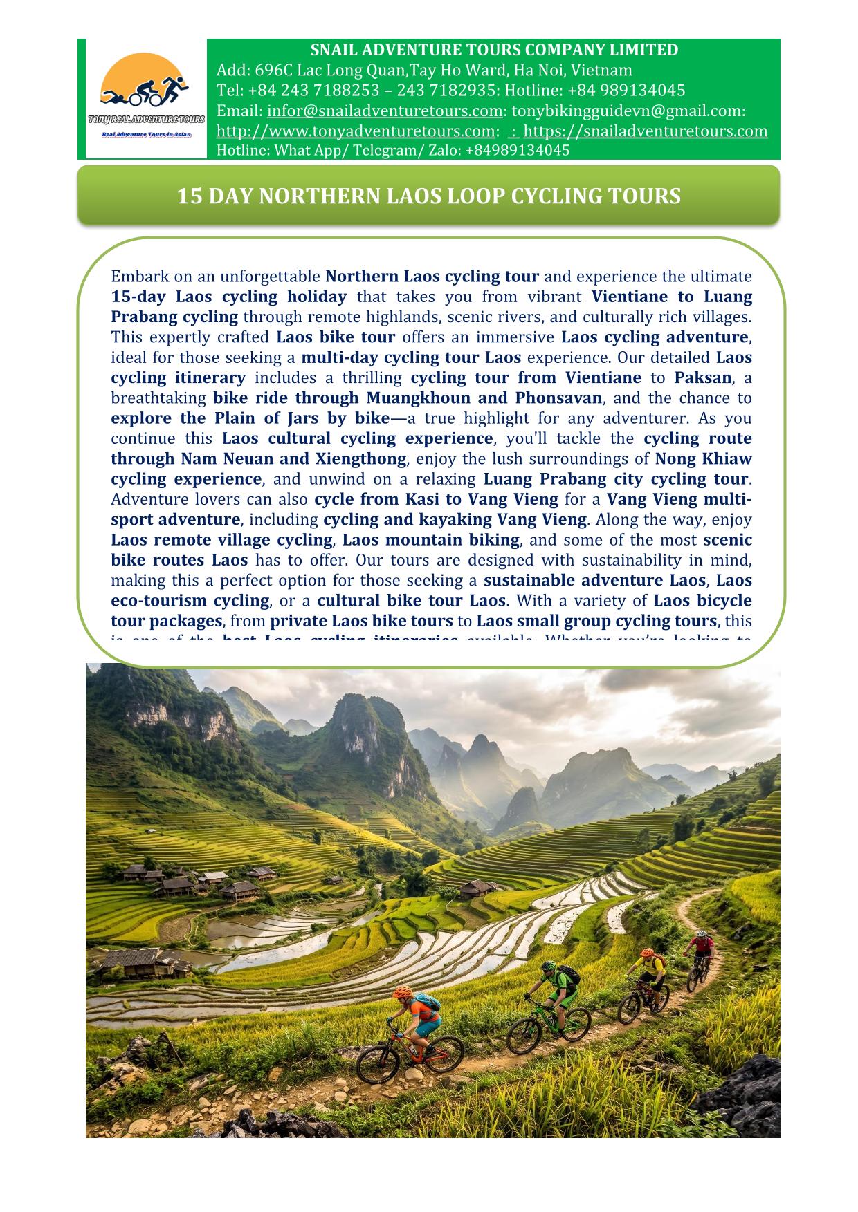 15 DAYS LAOS BICYCLE LOOP