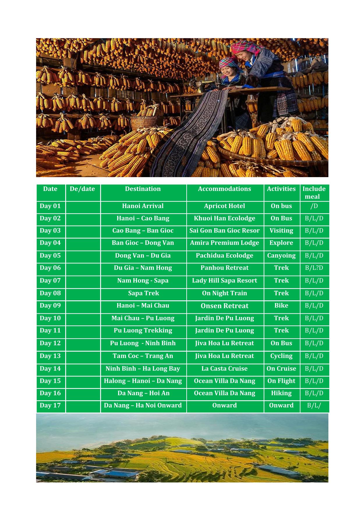 17 DAY HANOI - DA NANG REAL PREMIER ADVENTURE HOLIDAY PACKAGE