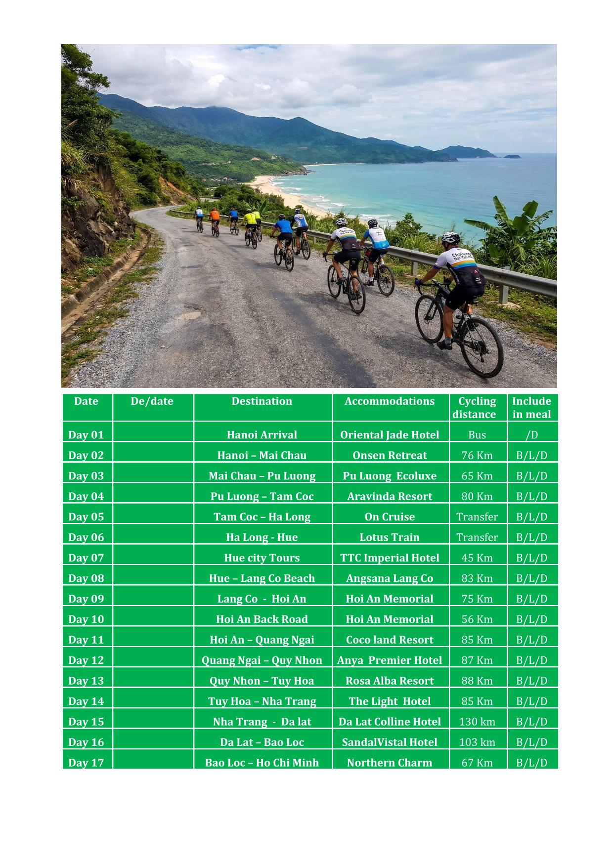 17 DAY VIETNAM CYCLING TOURS| HANOI - HO CHI MINH ADVENTURE TOURS