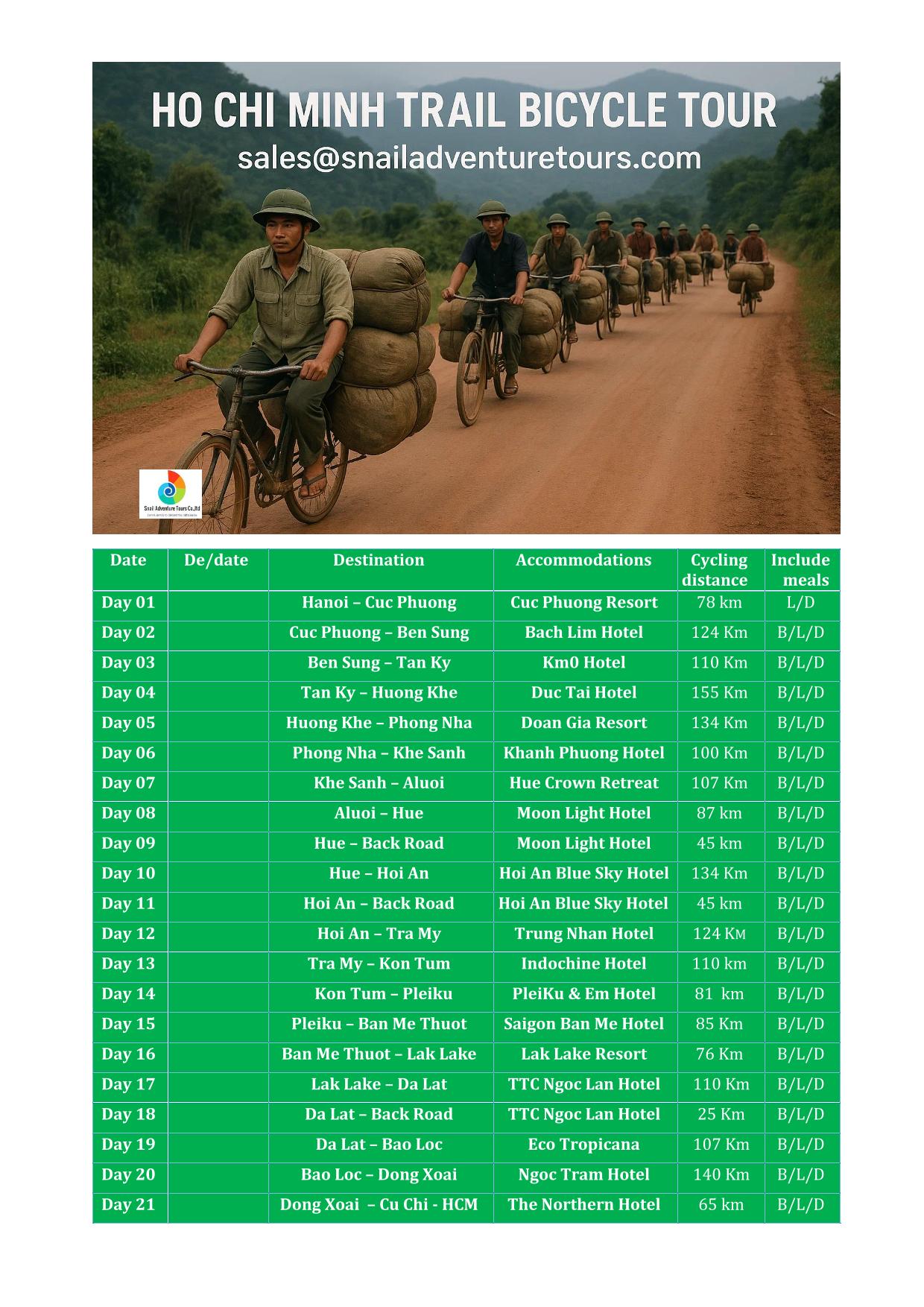 21 DAY THE LEGENDARY HO CHI MINH TRAIL BICYCLE HOLIDAY