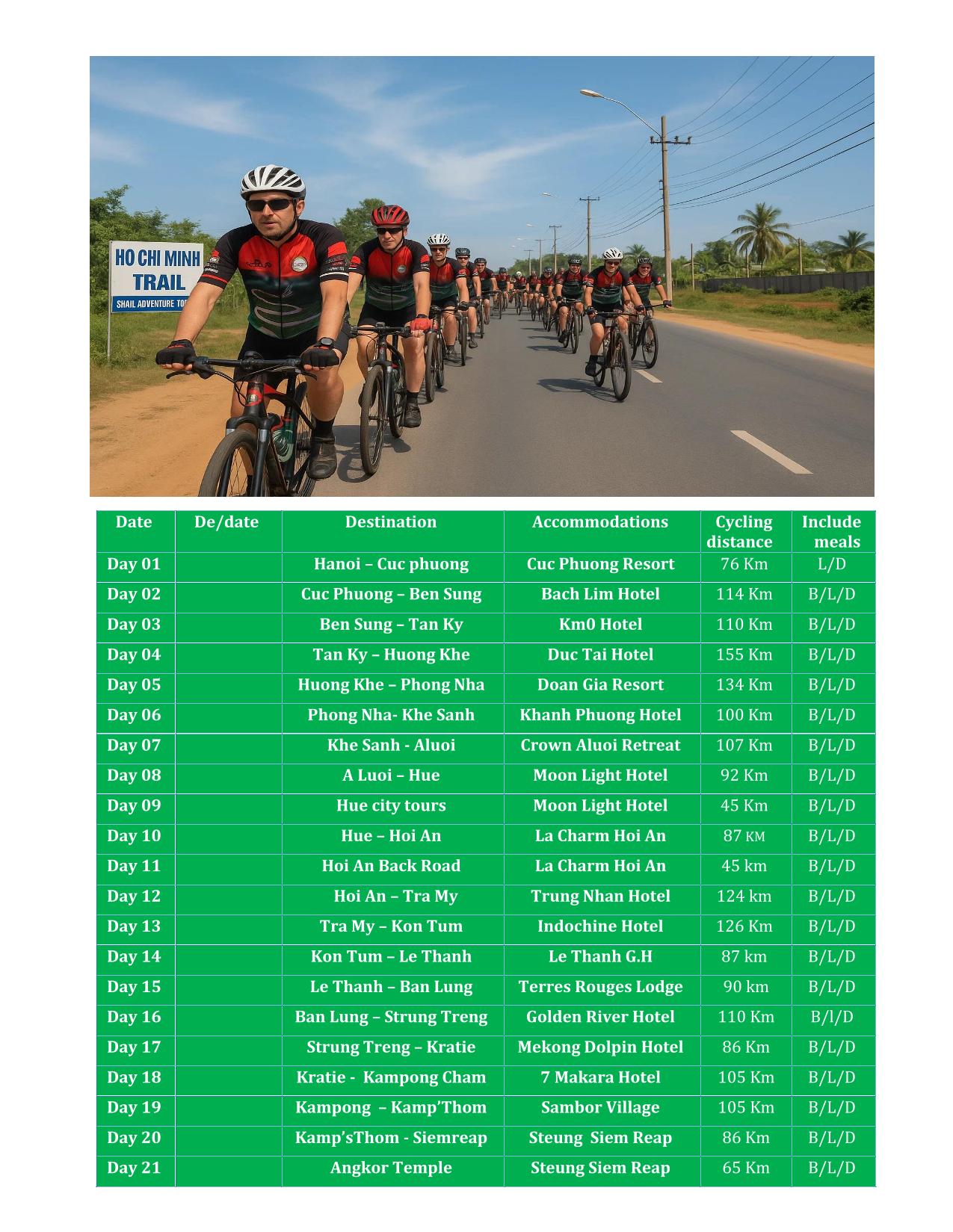 21 DAY VIETNAM - CAMBODIA VIA HOCHIMINH TRAIL BICYCLE TOURS
