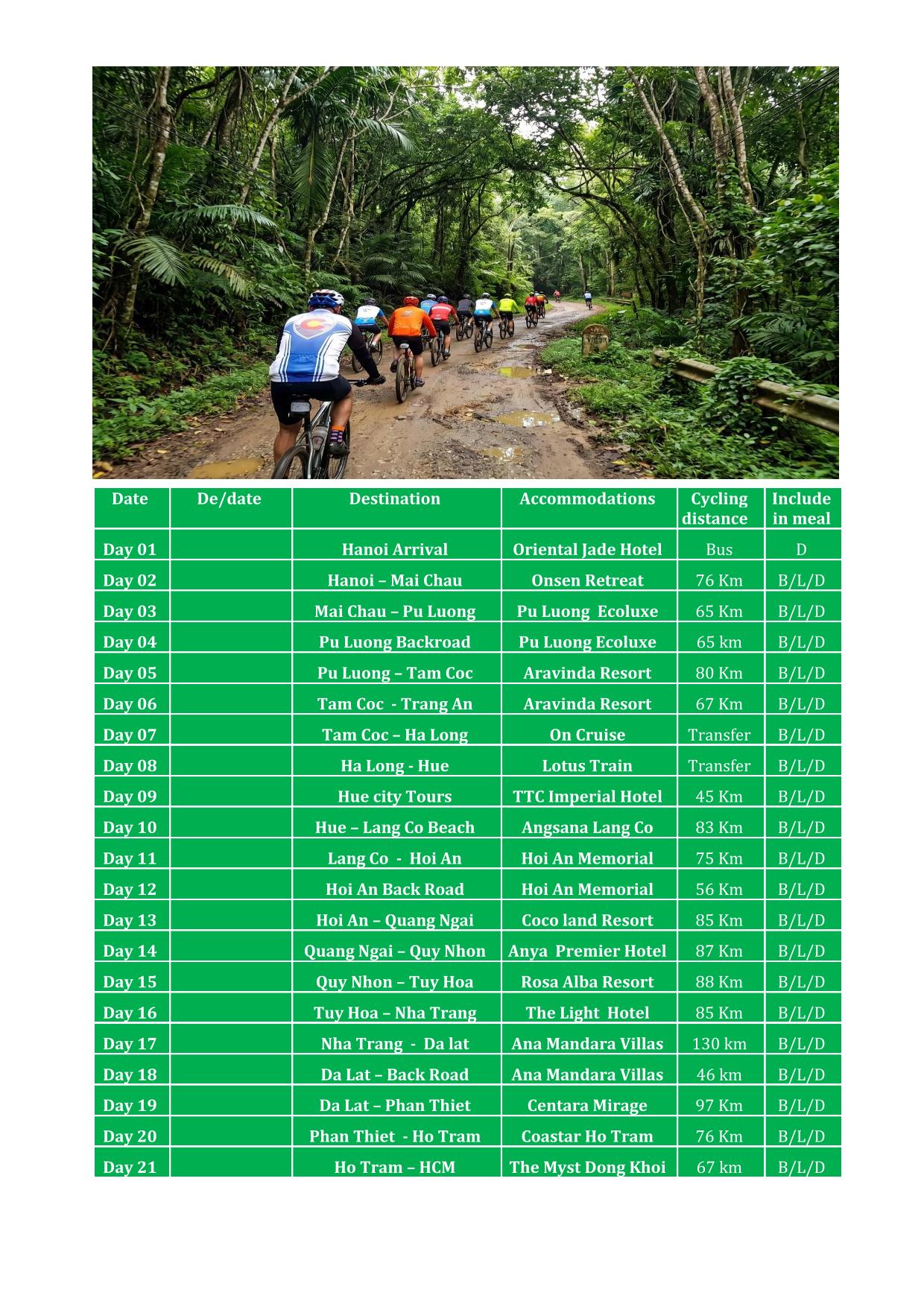21 DAY EPIC HANOI - HO CHI MINH ( SAI GON) BICYCLE TOUR